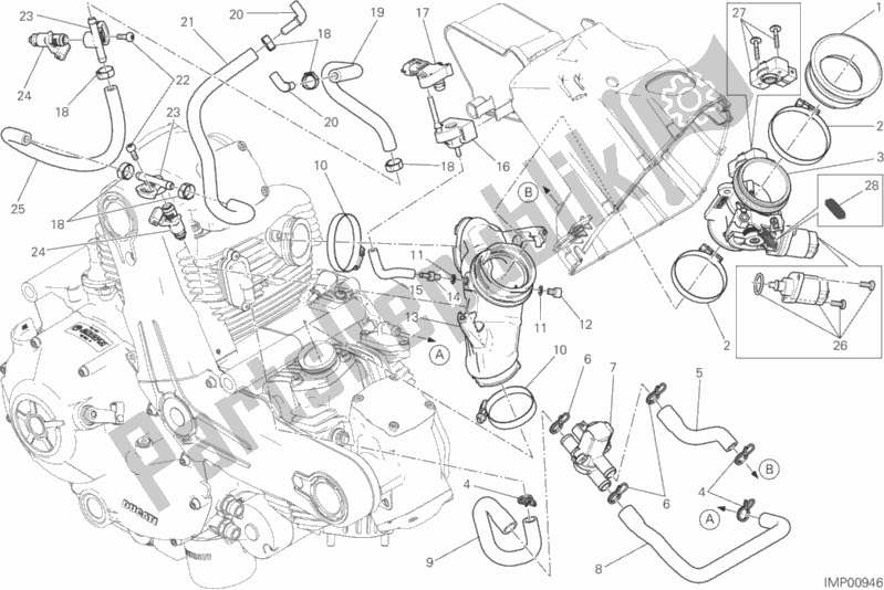 Tutte le parti per il 017 - Corpo Farfallato del Ducati Scrambler Full Throttle 803 2016
